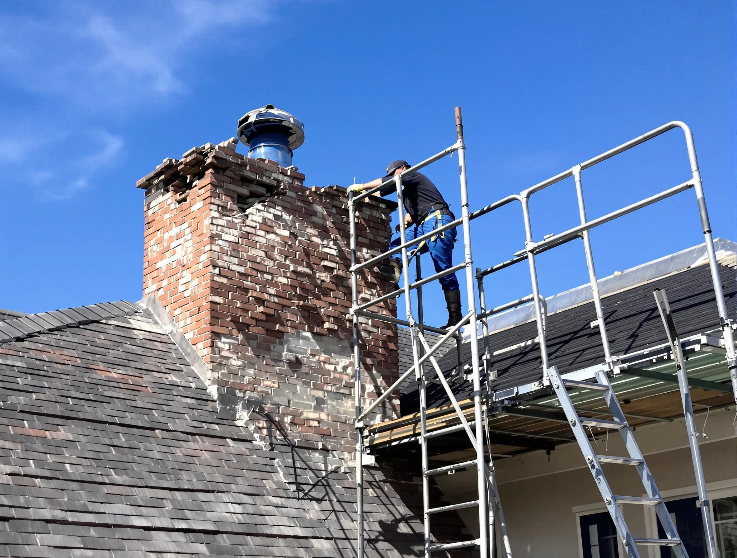 Rebuilding a chimney structure by Ken Caryl Chimney Sweep in Ken Caryl, CO