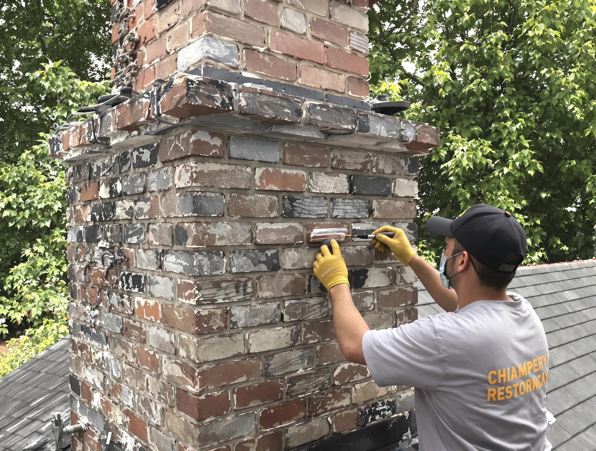 In-progress chimney restoration by Ken Caryl Chimney Sweep in Ken Caryl, CO