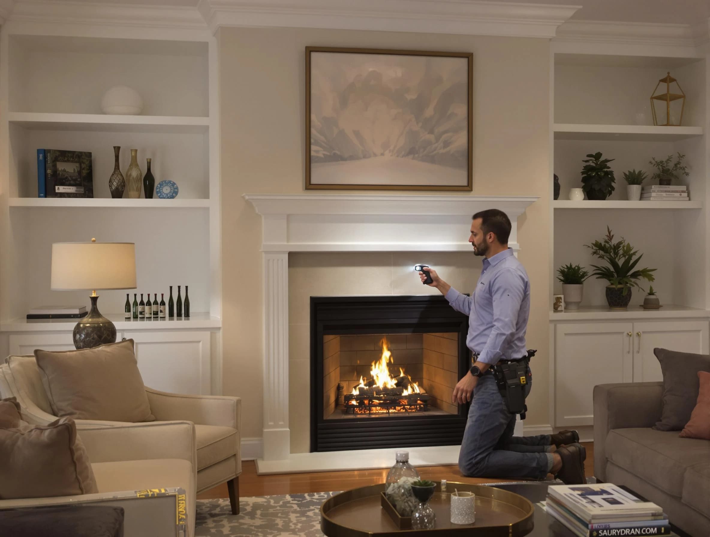 Ken Caryl Chimney Sweep conducting a fireplace safety inspection in Ken Caryl, CO