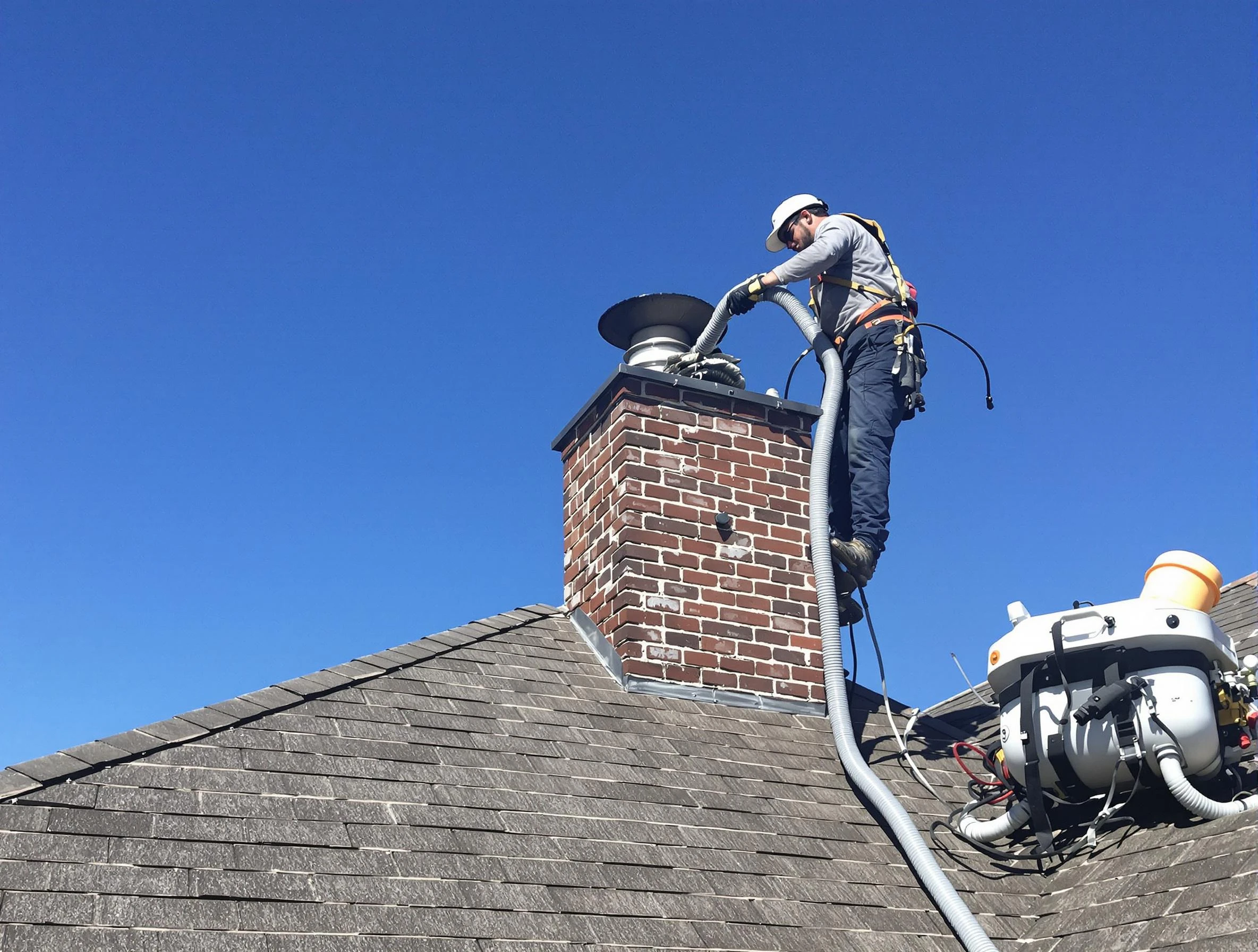 Dedicated Ken Caryl Chimney Sweep team member cleaning a chimney in Ken Caryl, CO