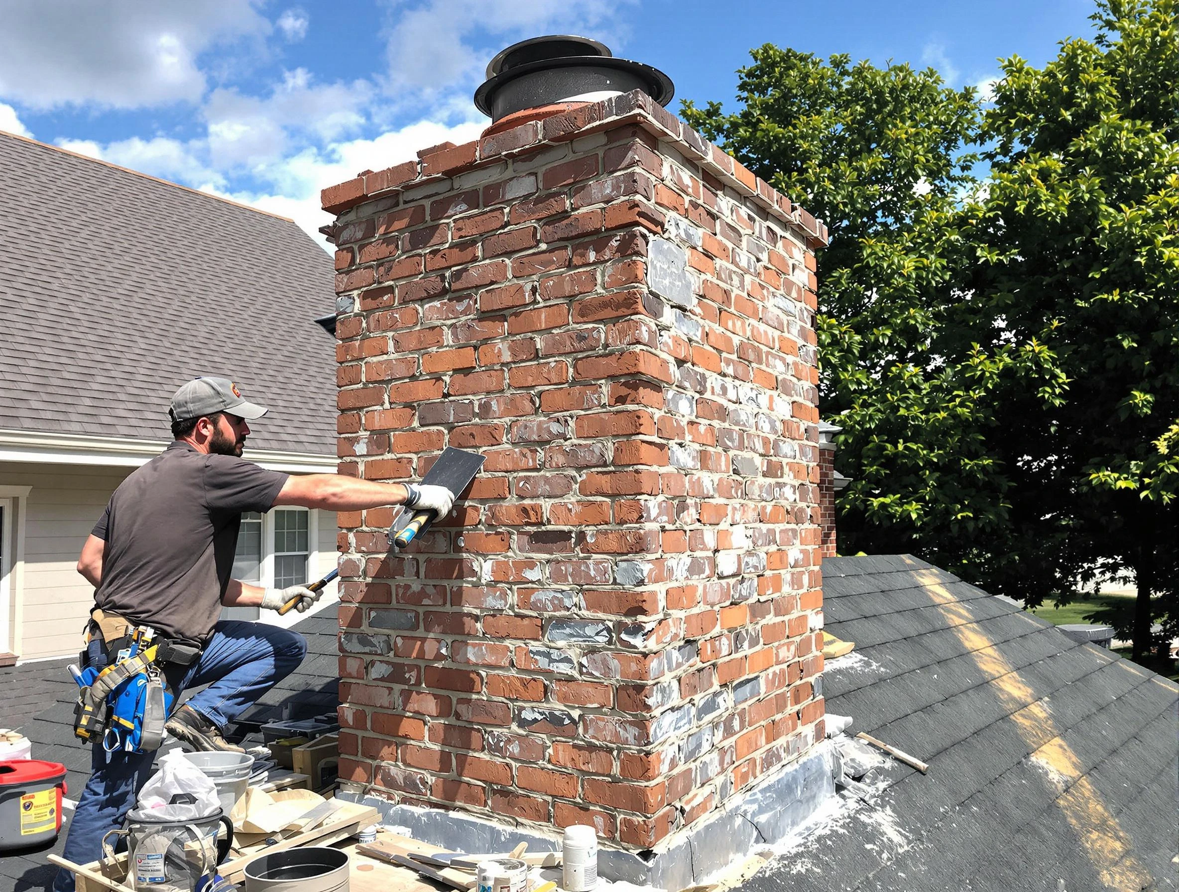Completed chimney rebuild by Ken Caryl Chimney Sweep in Ken Caryl, CO